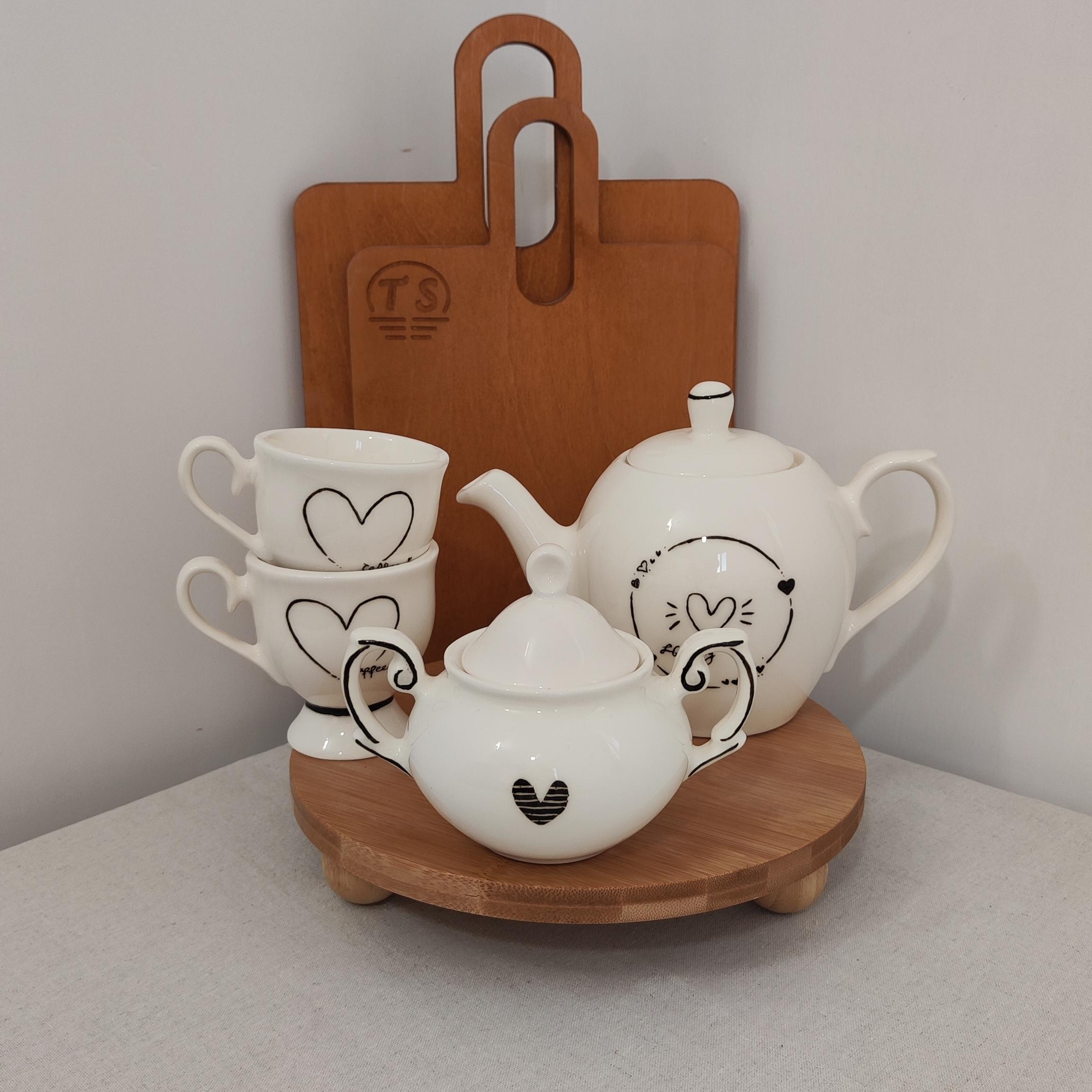 ست چایخوری قلب سیاه