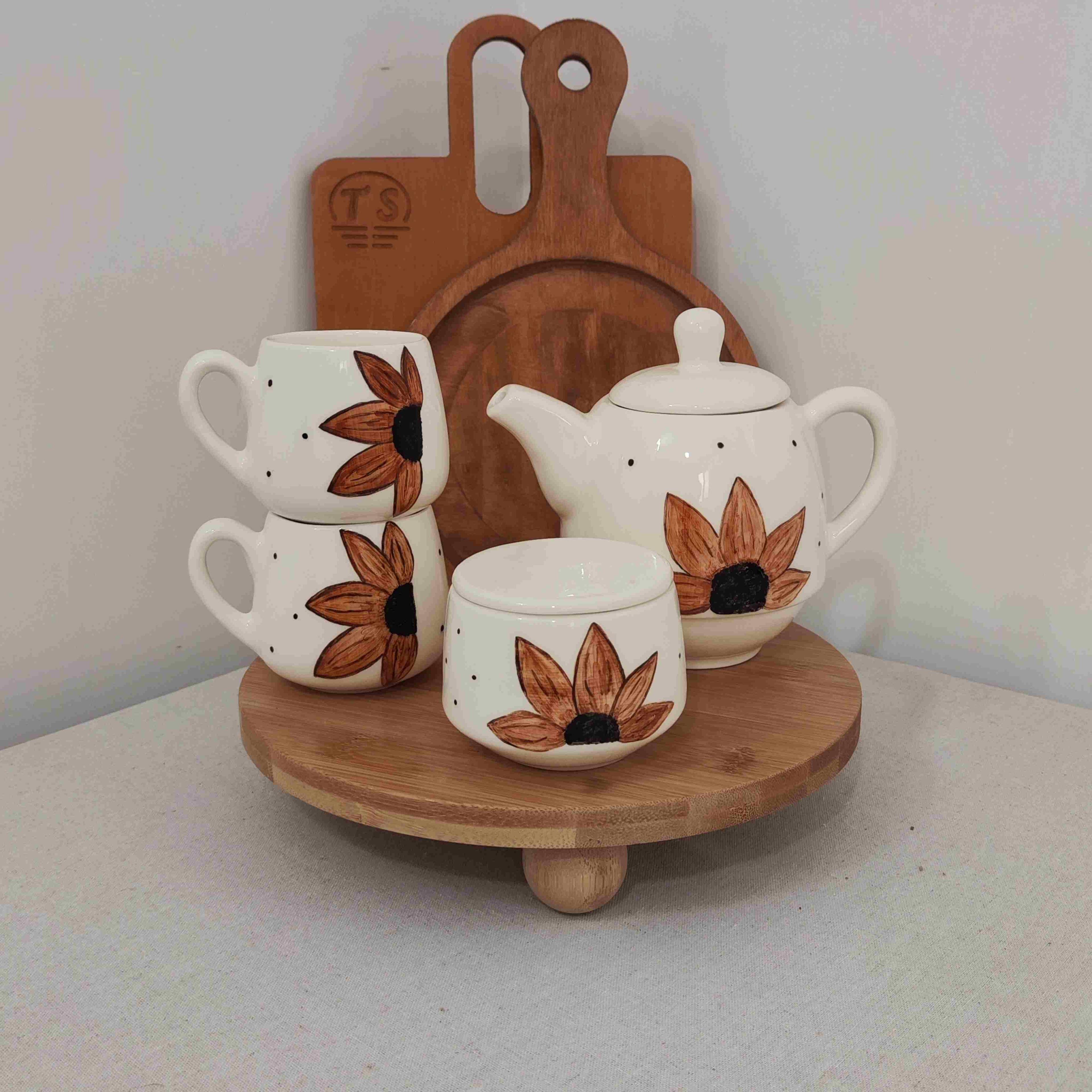 ست چایخوری آفتابگردان خزان